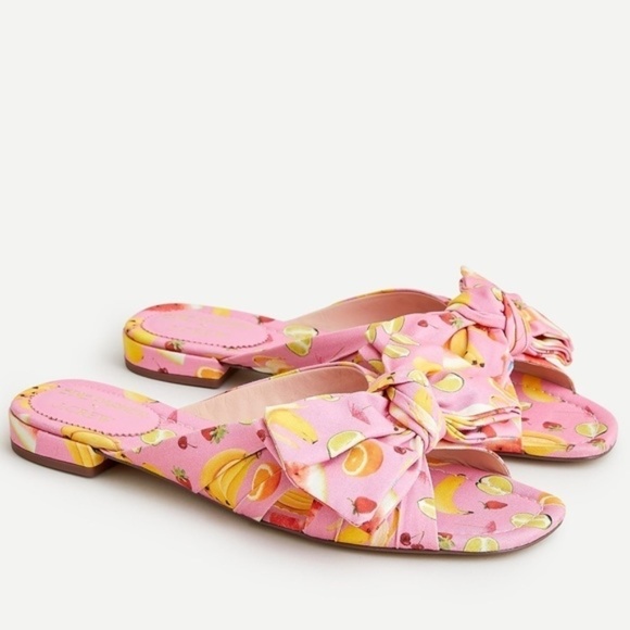 J. Crew Shoes - Edie Parker x J. Crew Bow Slide Sandals in Fruit Punch Size 10 NWOT